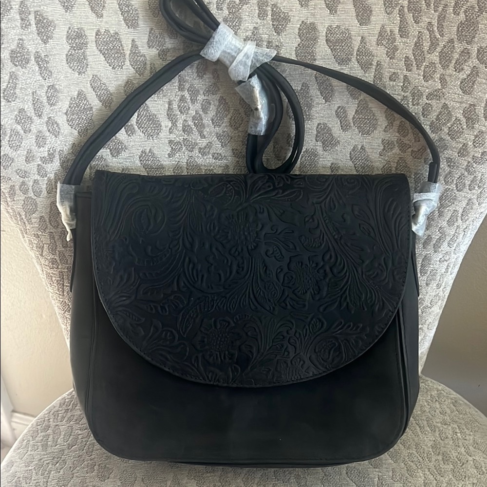 Elegant Black Embossed Women's Bag